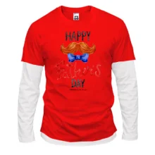 Комбінований лонгслів з написом Happy Father`s day